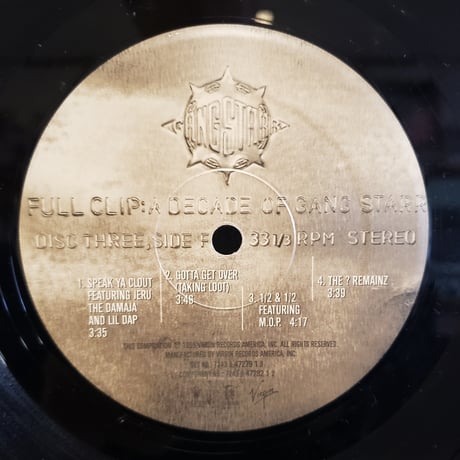 (４LP )GANGSTARR/FULL CLIP :A DECADE OF GANGSTARR 1999 US ORIGINAL LP 中古盤 状態良好