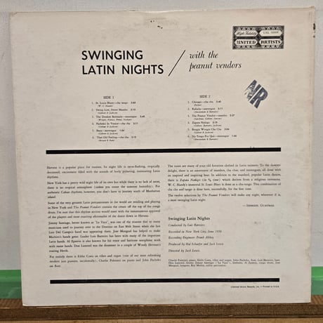 (LP )THE PEANUTS VENDORS /SWINGING LATIN NIGHTS 1958 US ORIG 超絶入手困難/海外人気盤