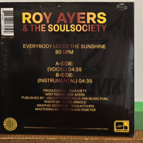 (7EP)ROY AYERS&THE SOULSOCIETY /EVERYBODY LOVES THE SUNSHINE (REMASTERED )新品未開封シールド盤