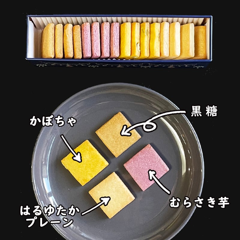 宝石缶 青（はるゆたかプレーン・かぼちゃ・黒糖・むらさき芋） | はる