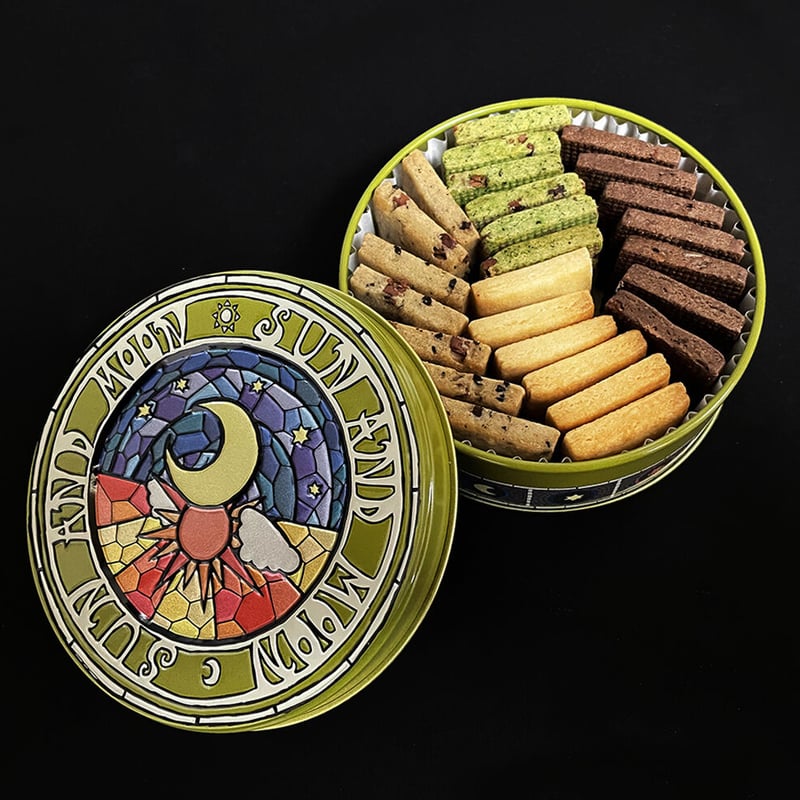 太陽と月缶（はるゆたか、緑茶×カカオニブ、珈琲×カカオニブ、ココア