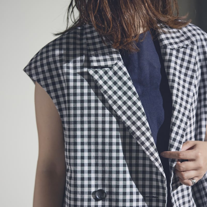 ベスト+ジレ riko Gilet blouse(Gingham check) Gilet blouse(Gingham check) | RIKO