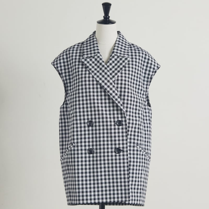 rikotokyo Gilet blouse(Gingham check)Giletblouse