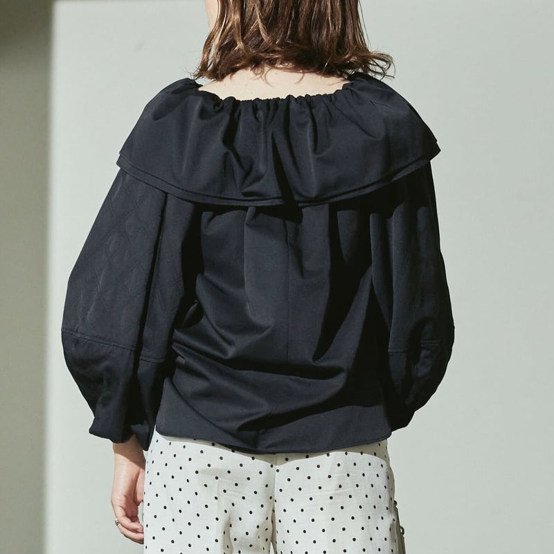 Double-collar quilting sleeve blouse | RIKO