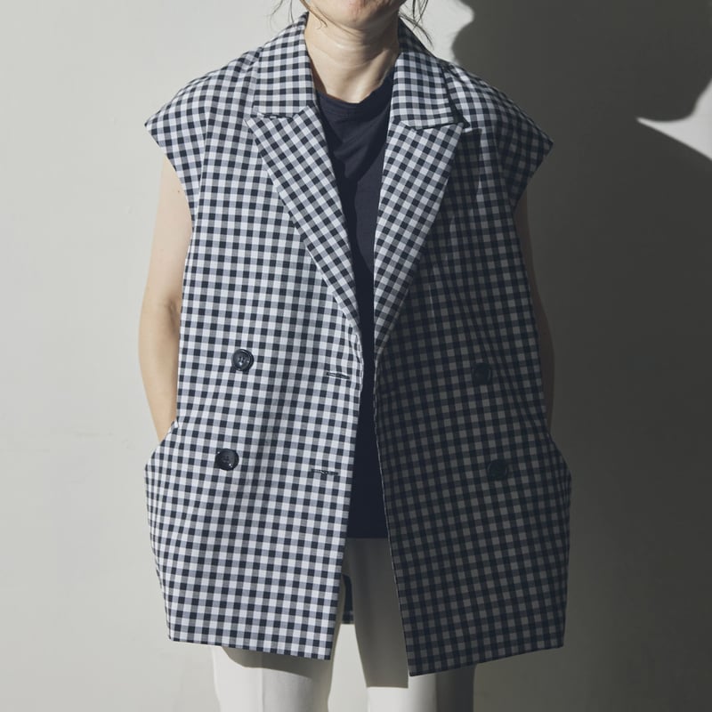 ベスト+ジレ riko Gilet blouse(Gingham check) Gilet blouse(Gingham check) | RIKO