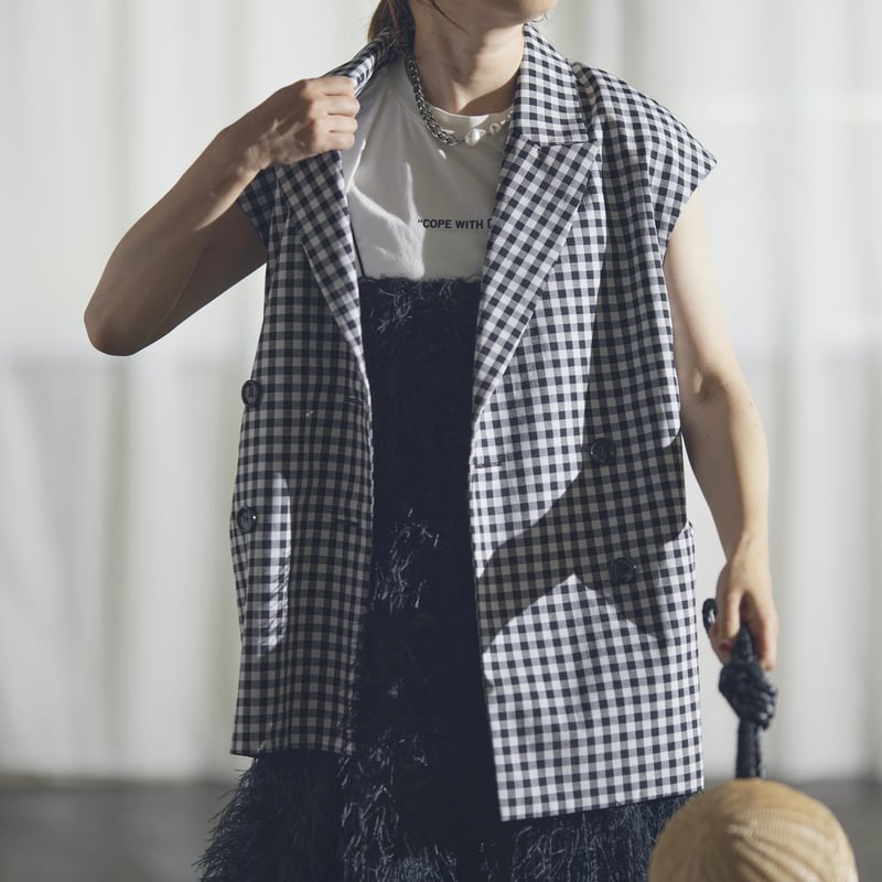 ジャケット・アウター rikotokyo Gilet blouse(Gingham check) rikotokyo Gilet blouse(Gingham check)