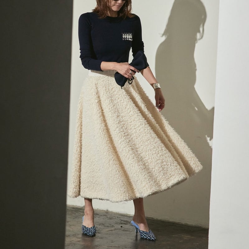 スカート kishidamiki fur skirt white スカート kishidamiki fur skirt white kishidamiki fur skirt white