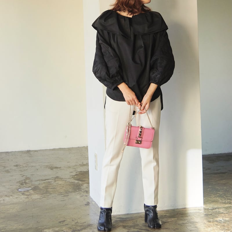 Double-collar quilting sleeve blouse | RIKO