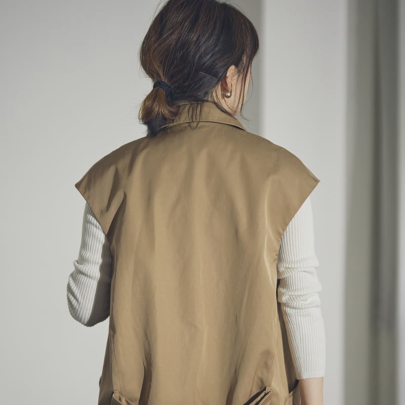 Gilet blouse(Camel) | RIKO
