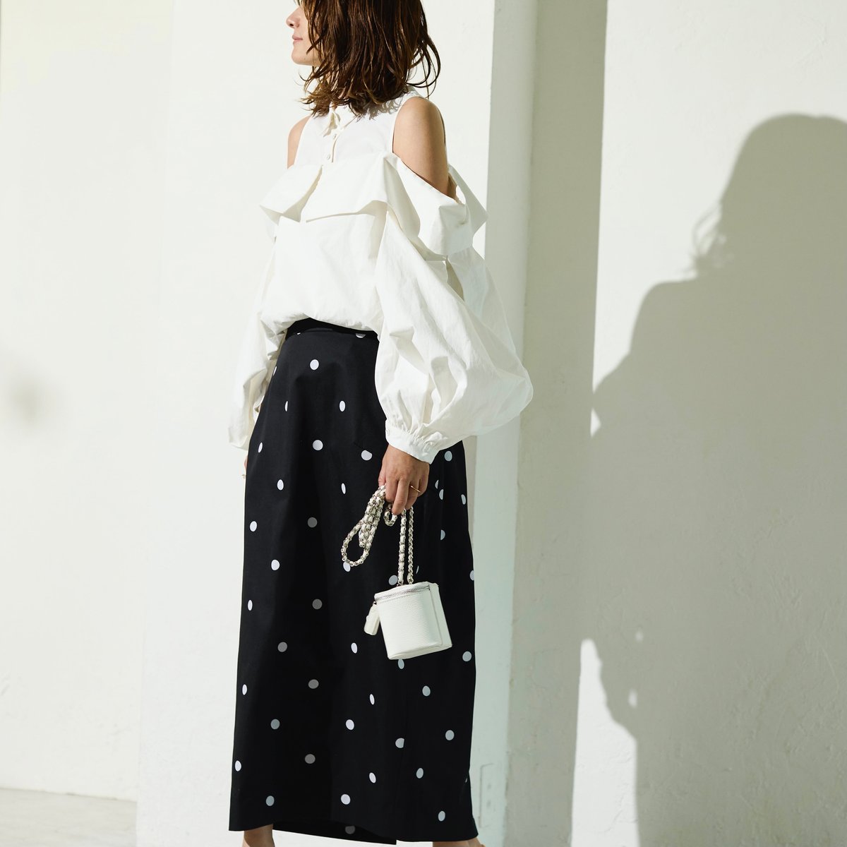 Dot curvy skirt(M) | RIKO Dot curvy skirt(M) | RIKO