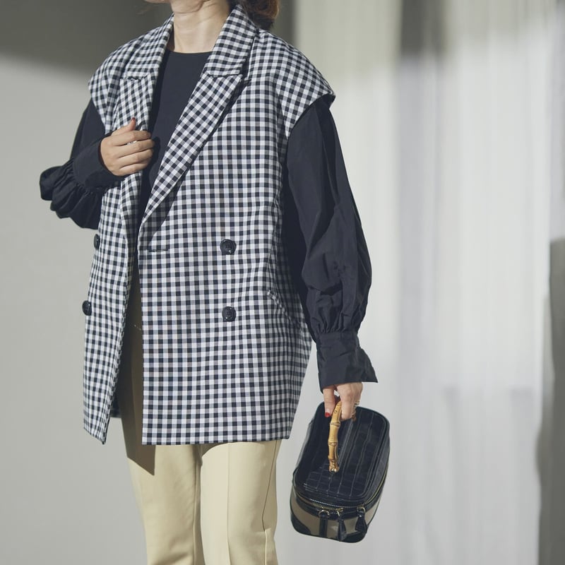 ベスト+ジレ riko Gilet blouse(Gingham check) Gilet blouse(Gingham check) | RIKO