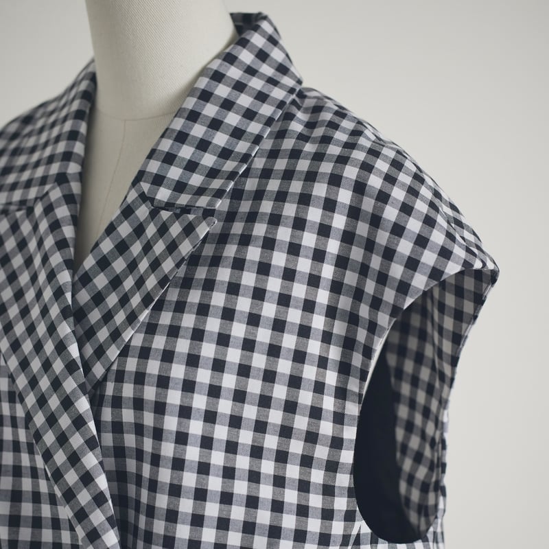 ベスト+ジレ riko Gilet blouse(Gingham check) Gilet blouse(Gingham check) | RIKO
