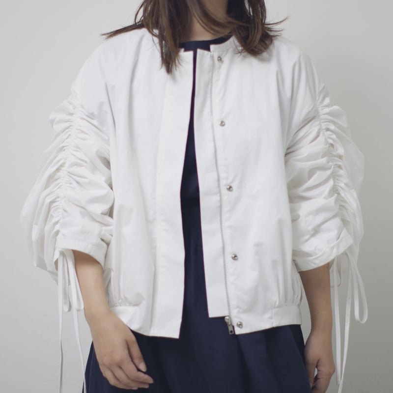 Shirring sleeve blouson | RIKO