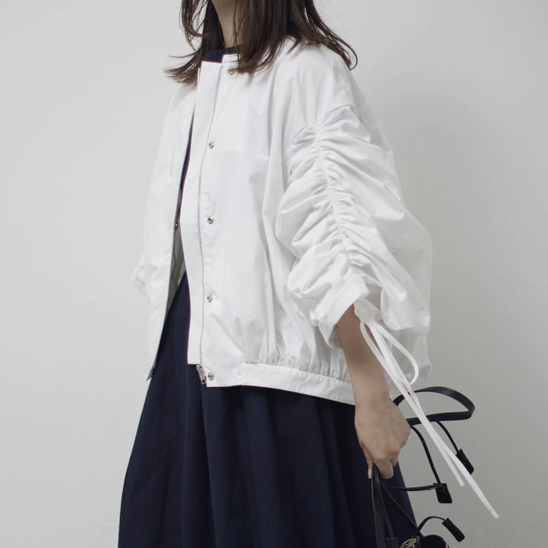 Shirring sleeve blouson | RIKO