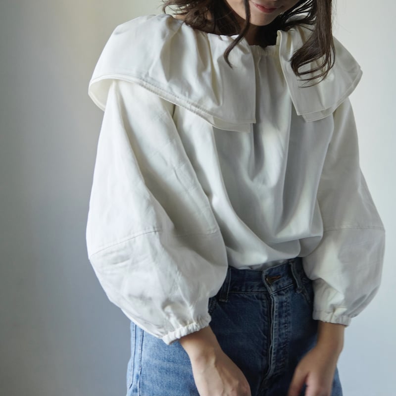 Double-collar quilting sleeve blouse | RIKO