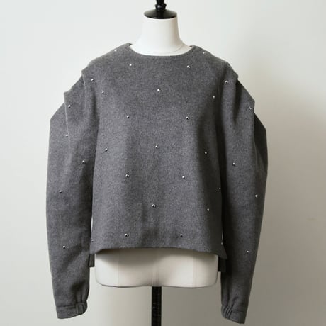 Brushed wool pullover (charcoal)