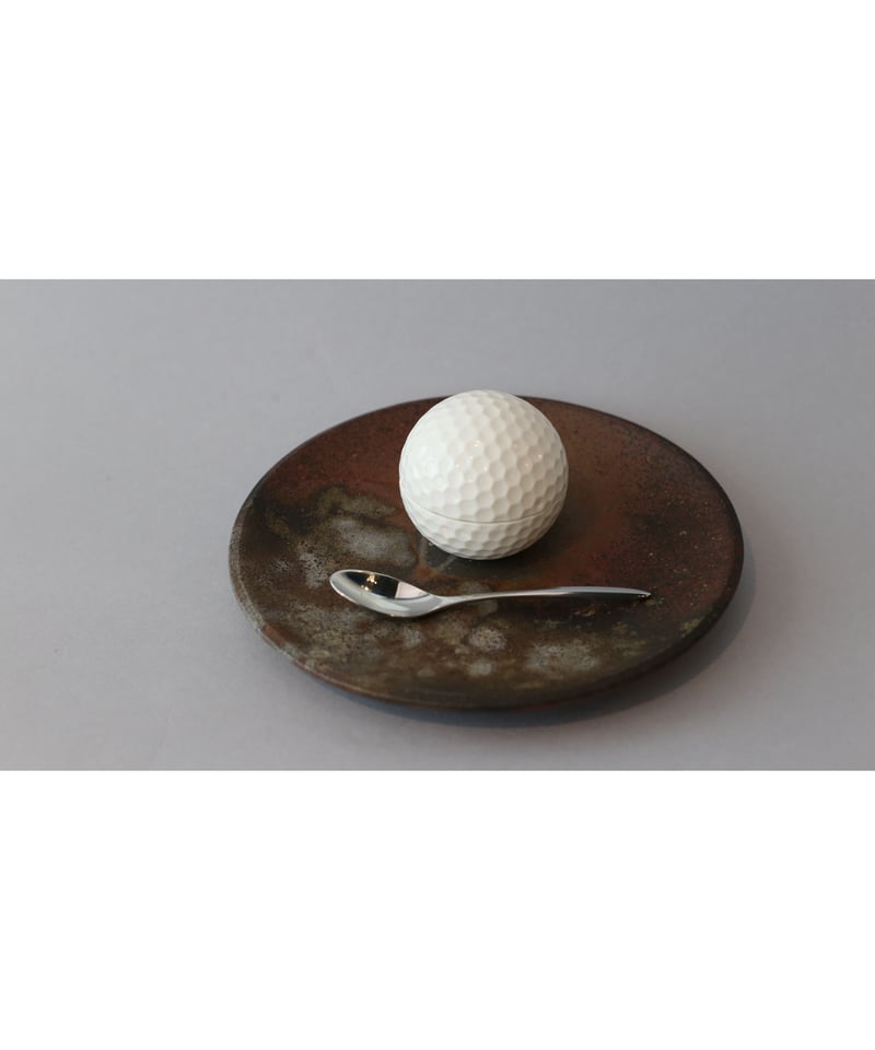 手作り 陶芸 一点物 ゴルフ golf 金理有氏 作 ゴルフボール型器（太平洋クラブGINZAオリジナル