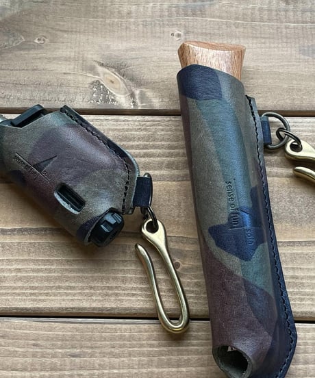 OPINEL･オピネルナイフ No.09用 迷彩イタリアンレザーケース 日本製 SPO-020