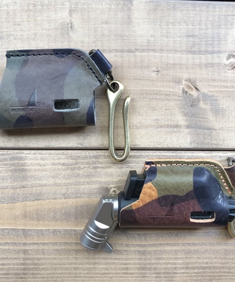 SOTO ST-485 COMPACT(コンパクト)・486 ACTIVE(アクティブ)マイクロトーチ用カバー（真鍮フック付） 迷彩 イタリアンレザー 日本製 SPO-013