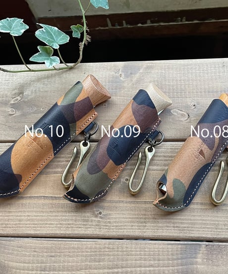 OPINEL･オピネルナイフ No.09用 迷彩イタリアンレザーケース 日本製 SPO-020