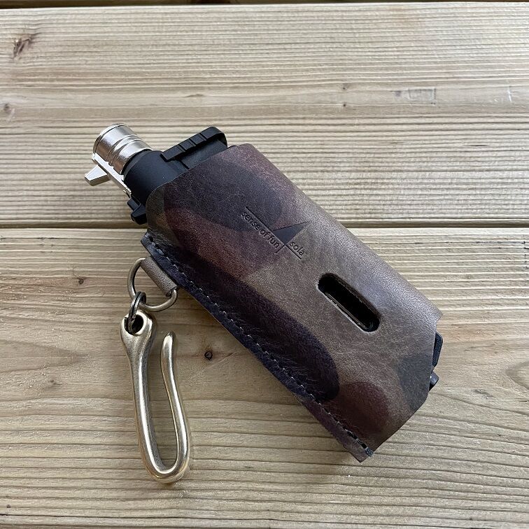 マットブラック★CB缶本革カバー&amp;スライドガストーチ本革カバー真鍮フックtype セット価格☆CB缶カバー&スライドガストーチカバー真鍮フック