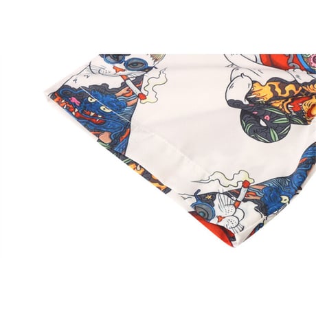 アロハシャツ 猫 総柄 襟付き シャツ 半袖 トップス 夏