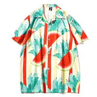 アロハシャツ すいか スイカ 半袖シャツ 柄シャツ 総柄シャツ