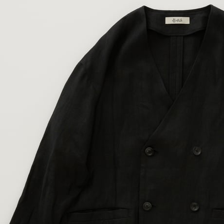 Womens Linen collerless DB Jacket