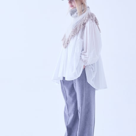 Snow Jacquard Fringe Cape