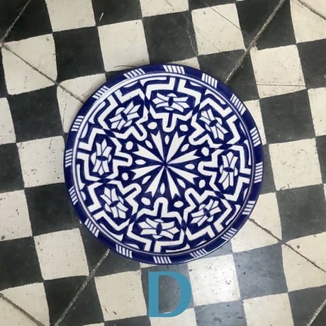 Fes Blue Plate  Made in FES Morocco