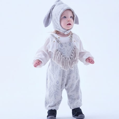 Sample / Snow Jacquard Rompers size80