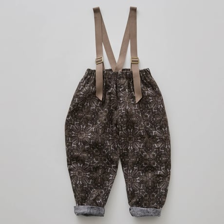 Sample / Snow Crystal Printed Suspenders Pants  size110