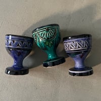 Carved Ceramic Egg stand  Made in FES Morocco