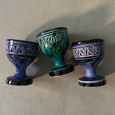 Carved Ceramic Egg stand  Made in FES Morocco