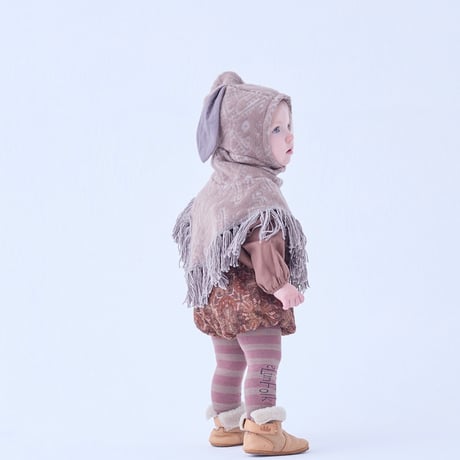 Snow Jacquard Fringe Cape
