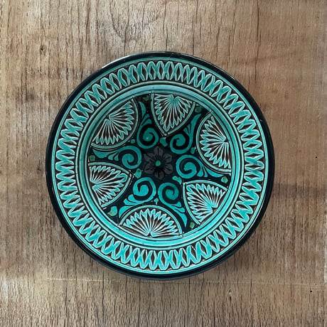 Carved Ceramic Plate Made in FES Morocco