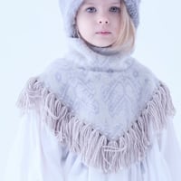 Snow Jacquard Fringe Cape