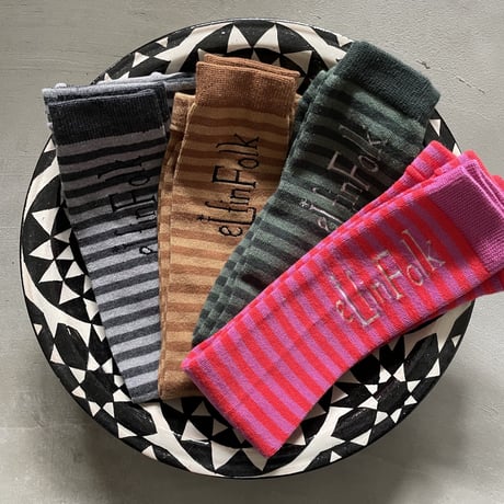 Stripe×Logo Leggins