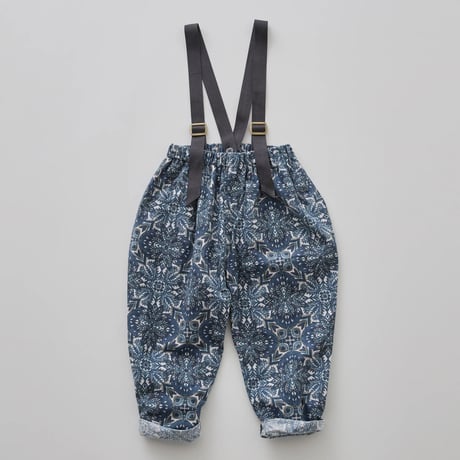 Sample / Snow Crystal Printed Suspenders Pants  size110