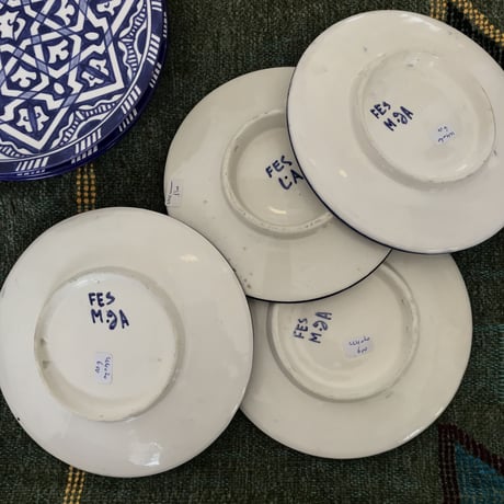 Fes Blue Plate  Made in FES Morocco