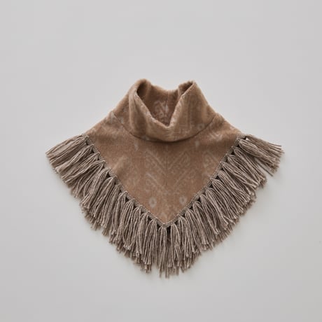 Snow Jacquard Fringe Cape