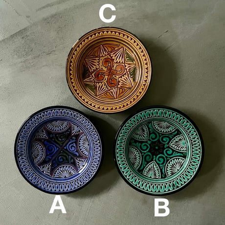 Carved Ceramic Plate Made in FES Morocco