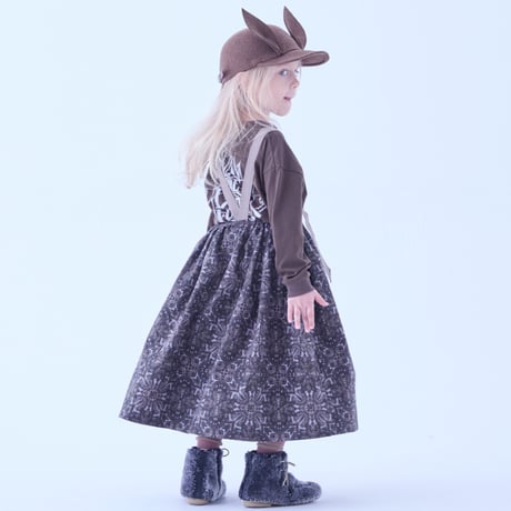 Snow Crystal Printed Suspenders Skirt