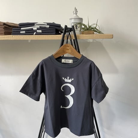 Number Tee for Birthday charcoal