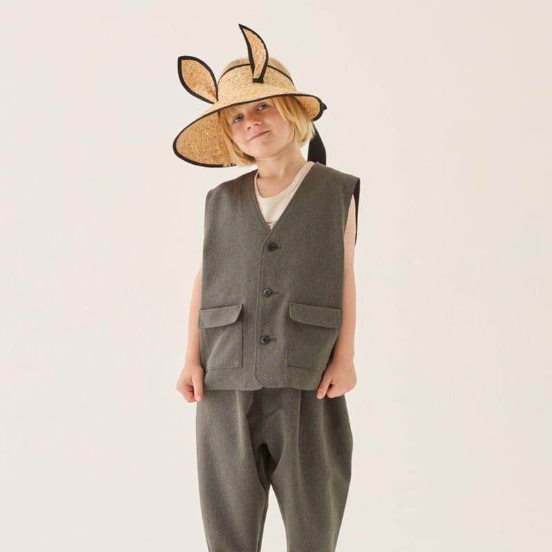 韓国大人気★Elfelfelf Archives★COLLAR VEST LONG T★早期完売 Sample / Herringbone Long Vest size110 | eLfinFolk