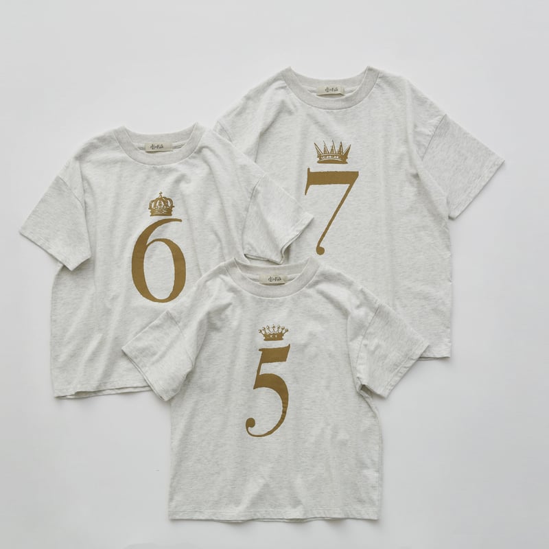elfinfolk Sサイズ ivovy Number Tee for Birthday top ivory | eLfinFolk
