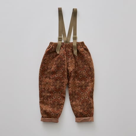 Snow Crystal Printed Suspenders Pants