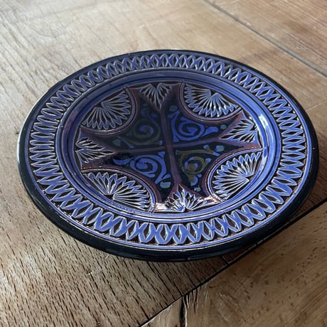Carved Ceramic Plate Made in FES Morocco