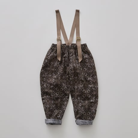 Snow Crystal Printed Suspenders Pants