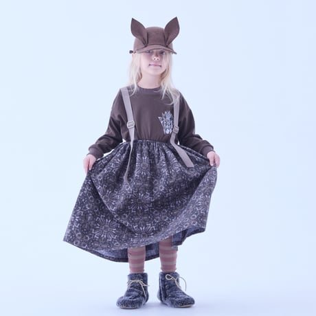 Snow Crystal Printed Suspenders Skirt
